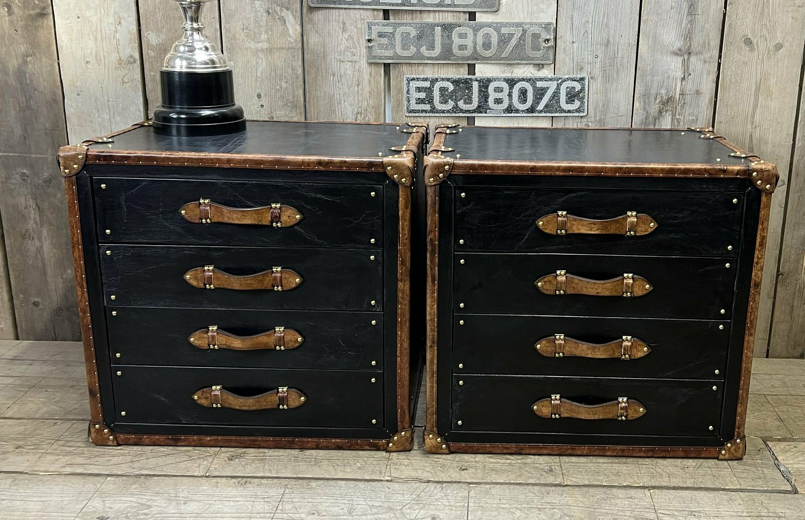 Manhattan Loft Space Luxury Leather Bespoke Night Stands Bedroom Decor Vanities Bedroom Furniture photo 3449.0