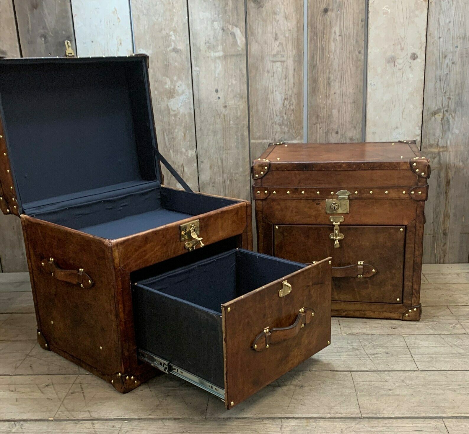 Leather Accessories Night Stands End Tables Room Decor British Travel Trunks photo furniture