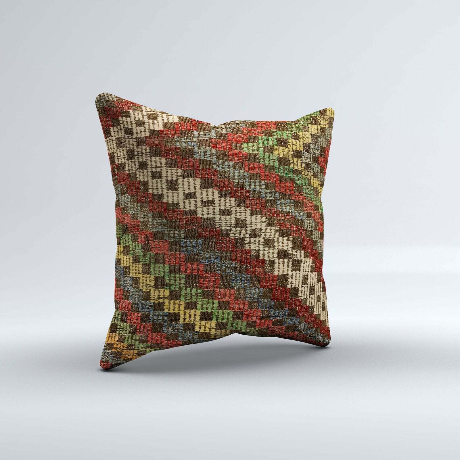 Vintage Turkish Kilim Cushion Cover 60x60 Cm Square Wool Kelim Pillowcase 66430 photo furniture