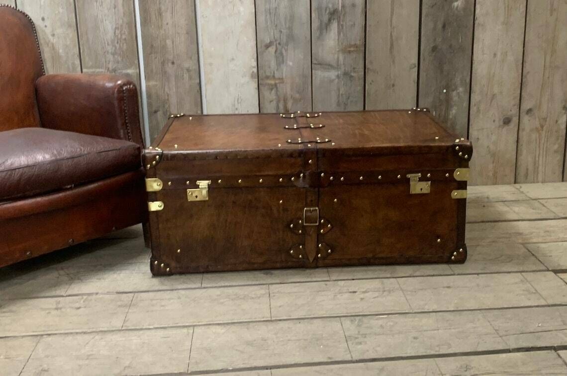 Luxury Large Coffee Table Trunk Luggage Interior Design Living Room Decor Furnishings photo vinterior