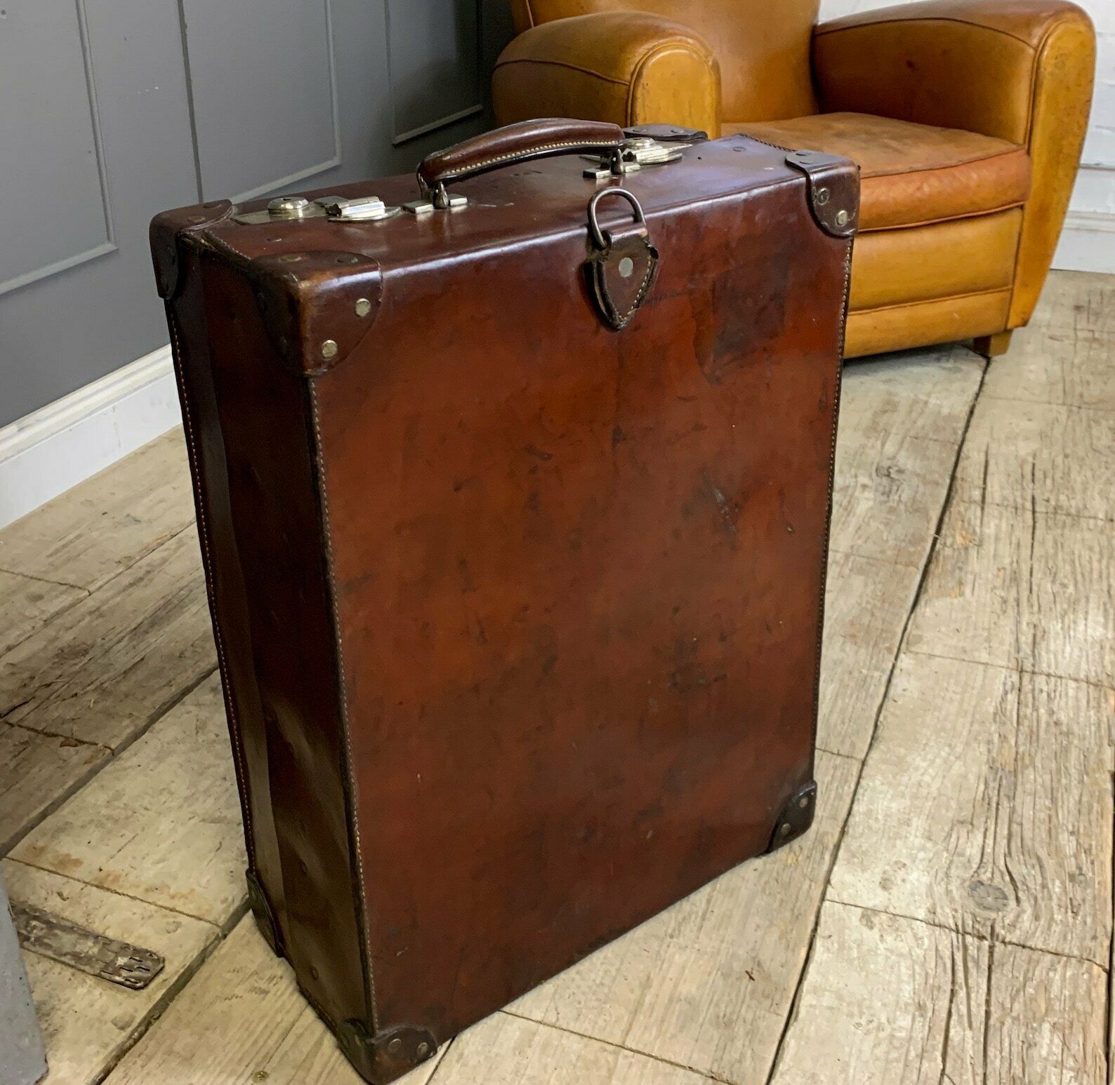 Luxury English Leather Large Shoe Trunk 12 Pairs