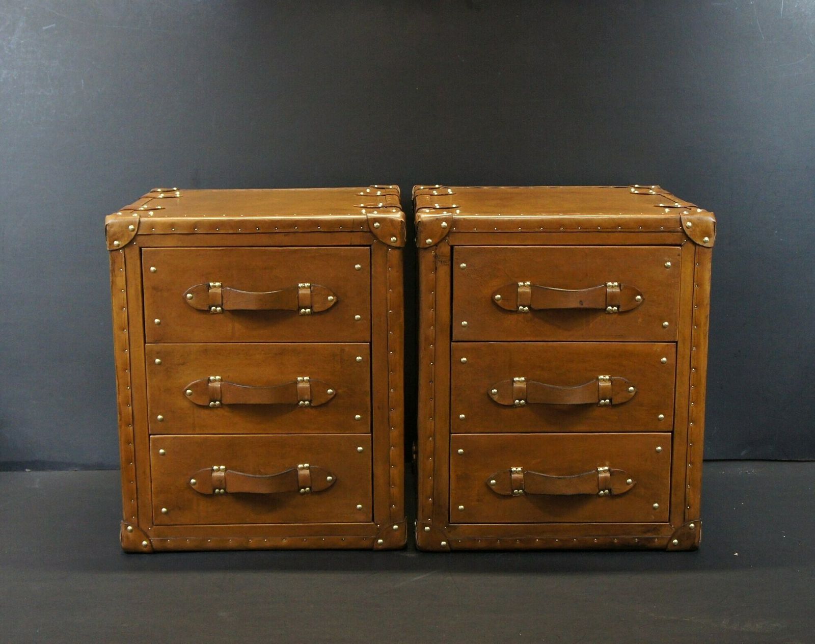 Night Stands Bedroom Decor Luxury London Tan Leather Bedside Tables Room Decor photo furniture
