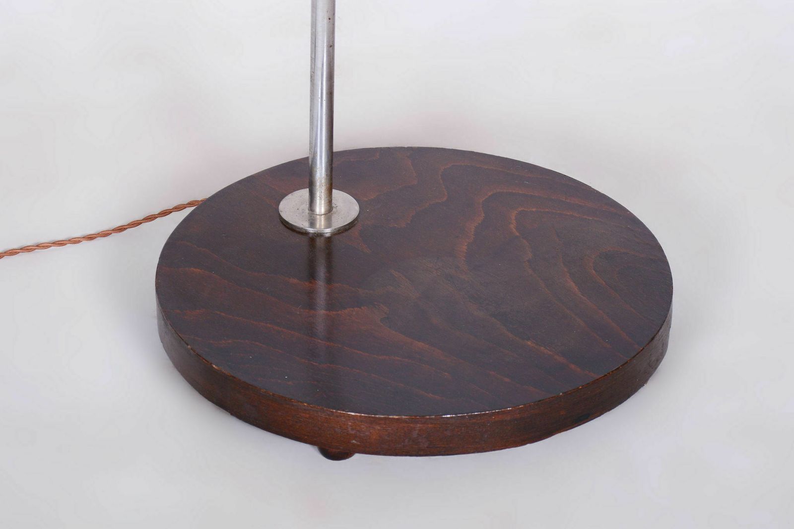 photo furniture Restored Bauhaus Floor Lamp, New Electrification, Beech, Chrome, Architect Hana Kucerova Zaveska, Czechia, 1930s