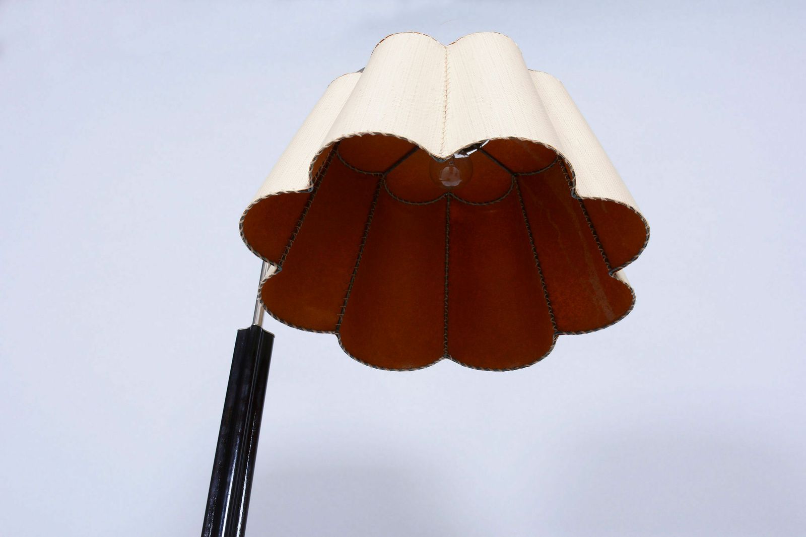 Restored Artdeco Floor Lamp, J. Halabala, Up Zavody, New Lacquer, New Electrification, Walnut, Oak, Czechia, 1930s photo vinterior