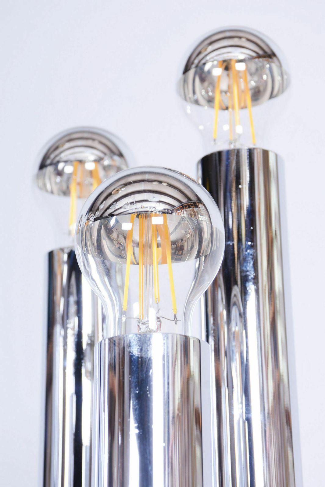 Restored Bauhaus Floor Lamp, Unusual Design, Chrome, New Electrification, France, 1950s photo for sale