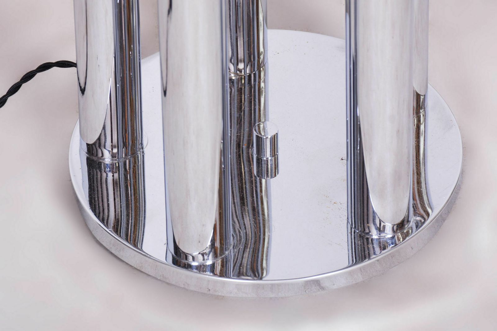 Restored Bauhaus Floor Lamp, Unusual Design, Chrome, New Electrification, France, 1950s photo 1200.0