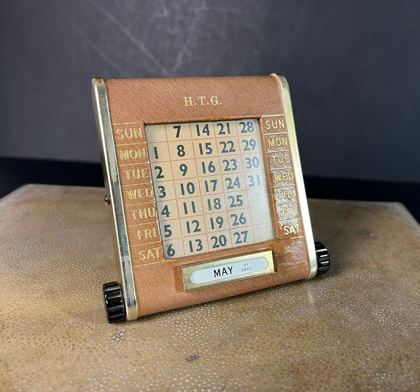 Luxury Antique Leather Executives Calendar By Aspey London Desk Top Home Furnishing photo furniture