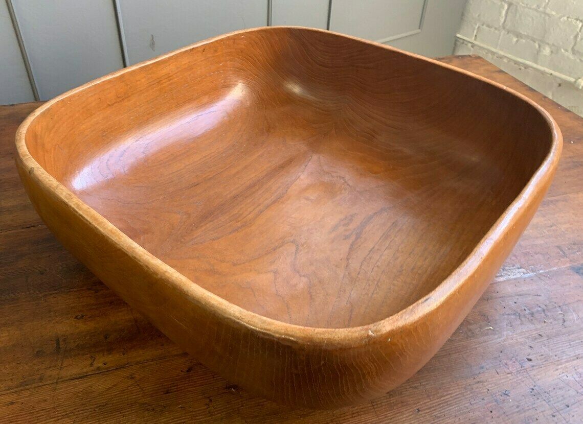 photo for sale Huge Danish Teak Wooden Fruit Bowl Home Furnishings Centre Piece Kitchen Decor Wood