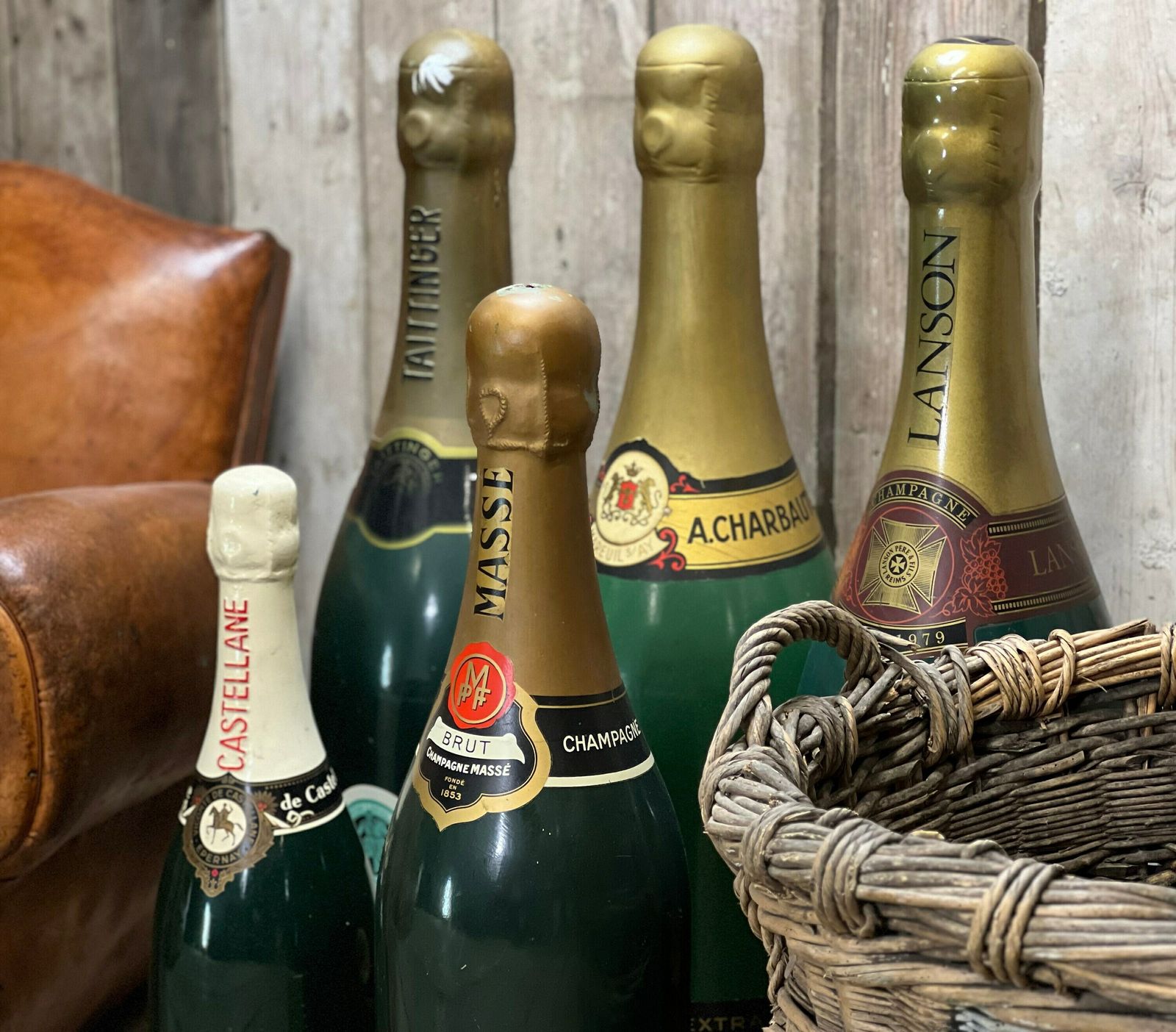 Champagne Bottles Huge Fibre Glass Brewery Display Bottles Extra Large Advertising Pub Ware photo for sale