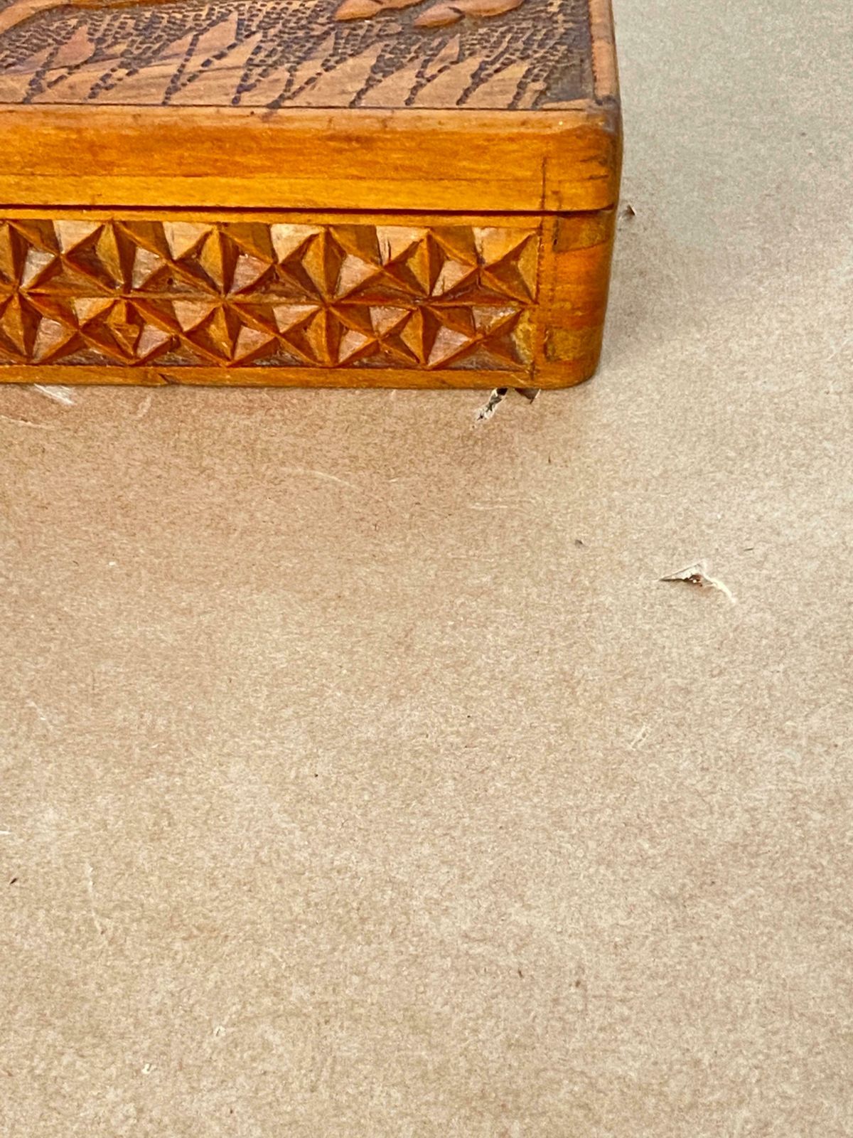 Mid Century Modern Hand Carved Trinket Box In Walnut Wood, France, C. 1939 photo furniture