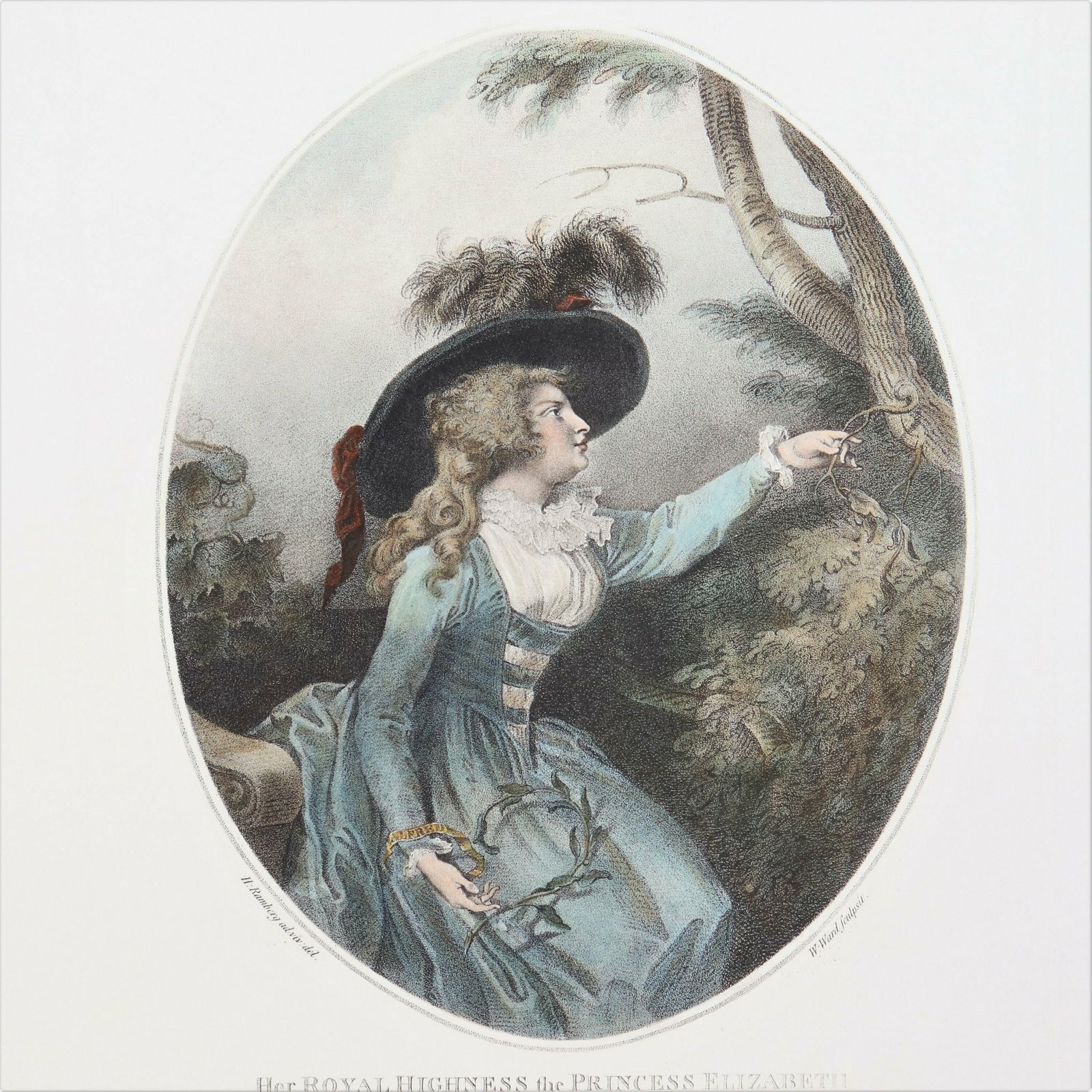 Antique Stipple Of Princess Elizabeth, Landgravine Of Hesse Homburg As Princess., Antique Royalty Engraving. photo furniture