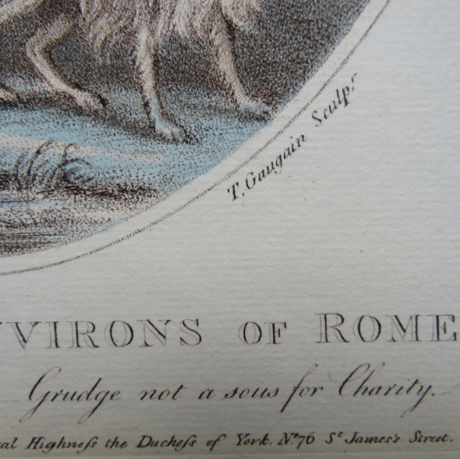 Blind Girl Of The Environs Of Rome. Pity The Blind All You That Sees   Grudge Not A Sous For Charity 1794.Stipple Engraving.Antique Print photo 60.0