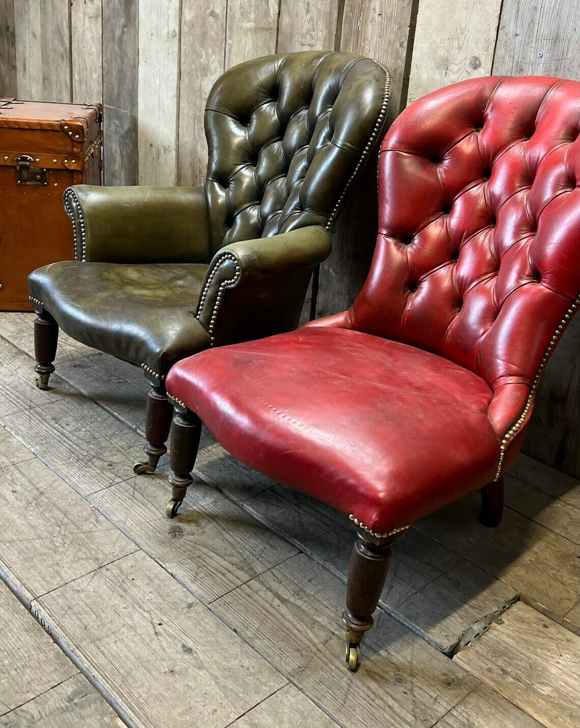 Red Leather Antique Chesterfield Club Chair Home Decor Interiors photo buy