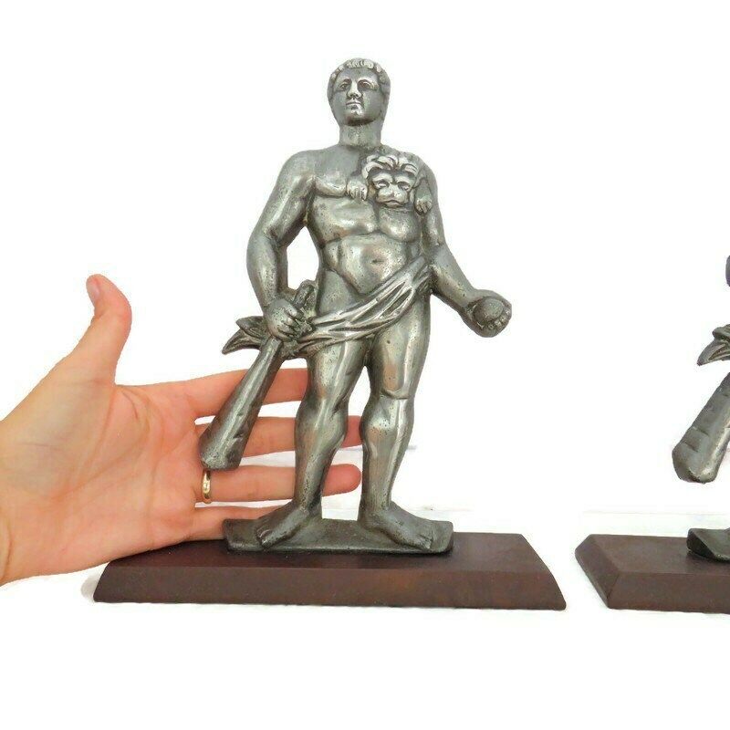 Antique Metal Cast Figures Of Hercules From The Tampion Big Guns Of Hms Hercules Mounted On Bakelite Bases , Antique Ship's Memorabilia photo buy