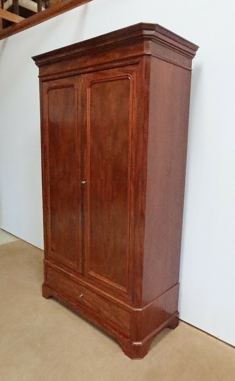 Narrow Mahogany Wardrobe – Late 19th Century photo for sale