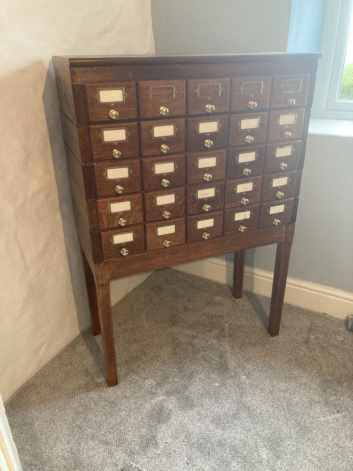 Vintage Library Filing 25 Drawers Haberdashery photo vinterior