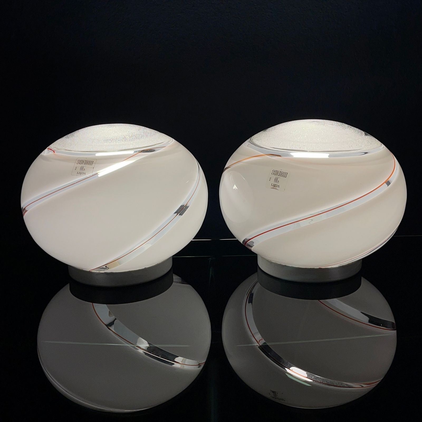 Murano Glass Table Lamps Vetri Murano 004 Italy 1970s Set Of 2 photo 650.0