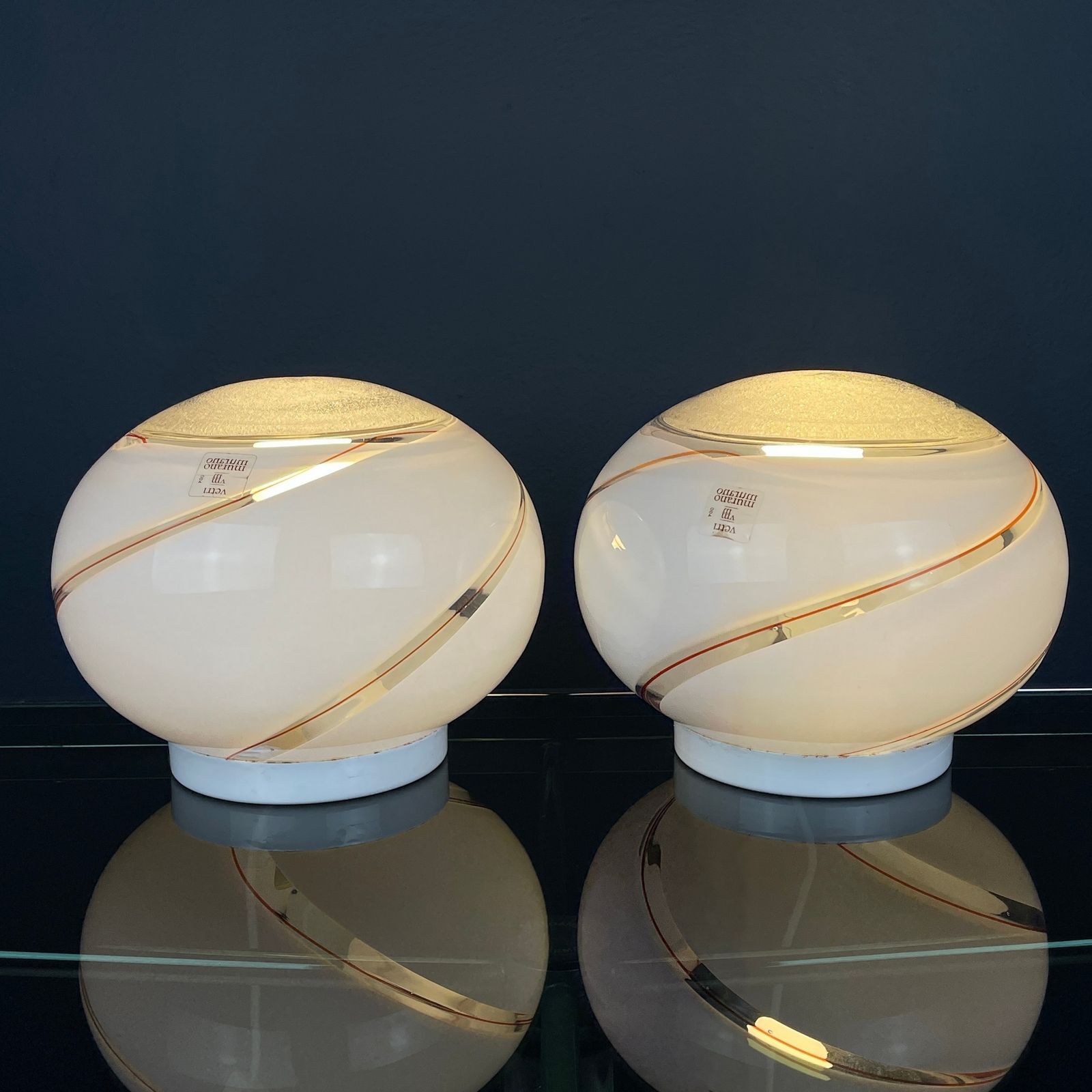 photo for sale Murano Glass Table Lamps Vetri Murano 004 Italy 1970s Set Of 2