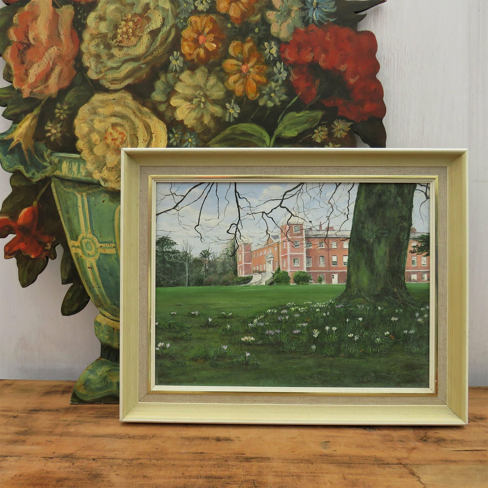 Original Acrylic Painting ' Spring ,Osterley Park 'Landscape By Listed Artist Jean Bronson photo furniture
