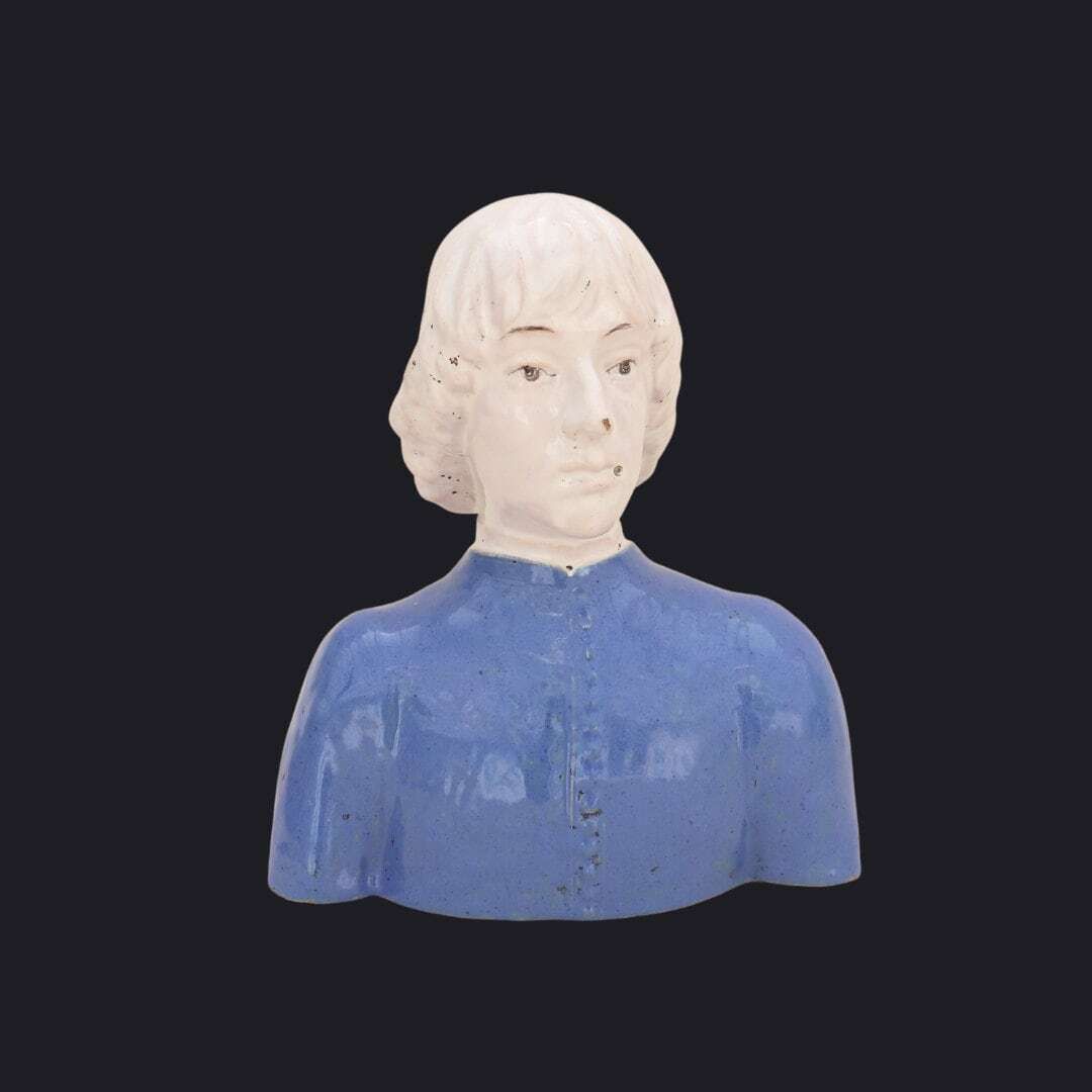 Italian Cantagalli Majolica Bust Of Piero De' Medici Renaissance Style Pottery Bust C Late 1800's.