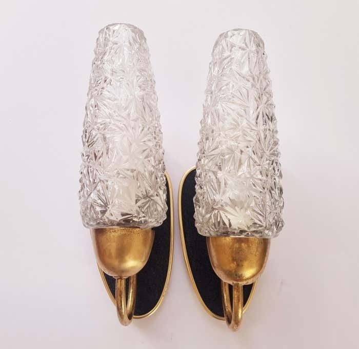 Pair Of Rare Midcentury Wall Lamps, Germany, 1960s photo for sale