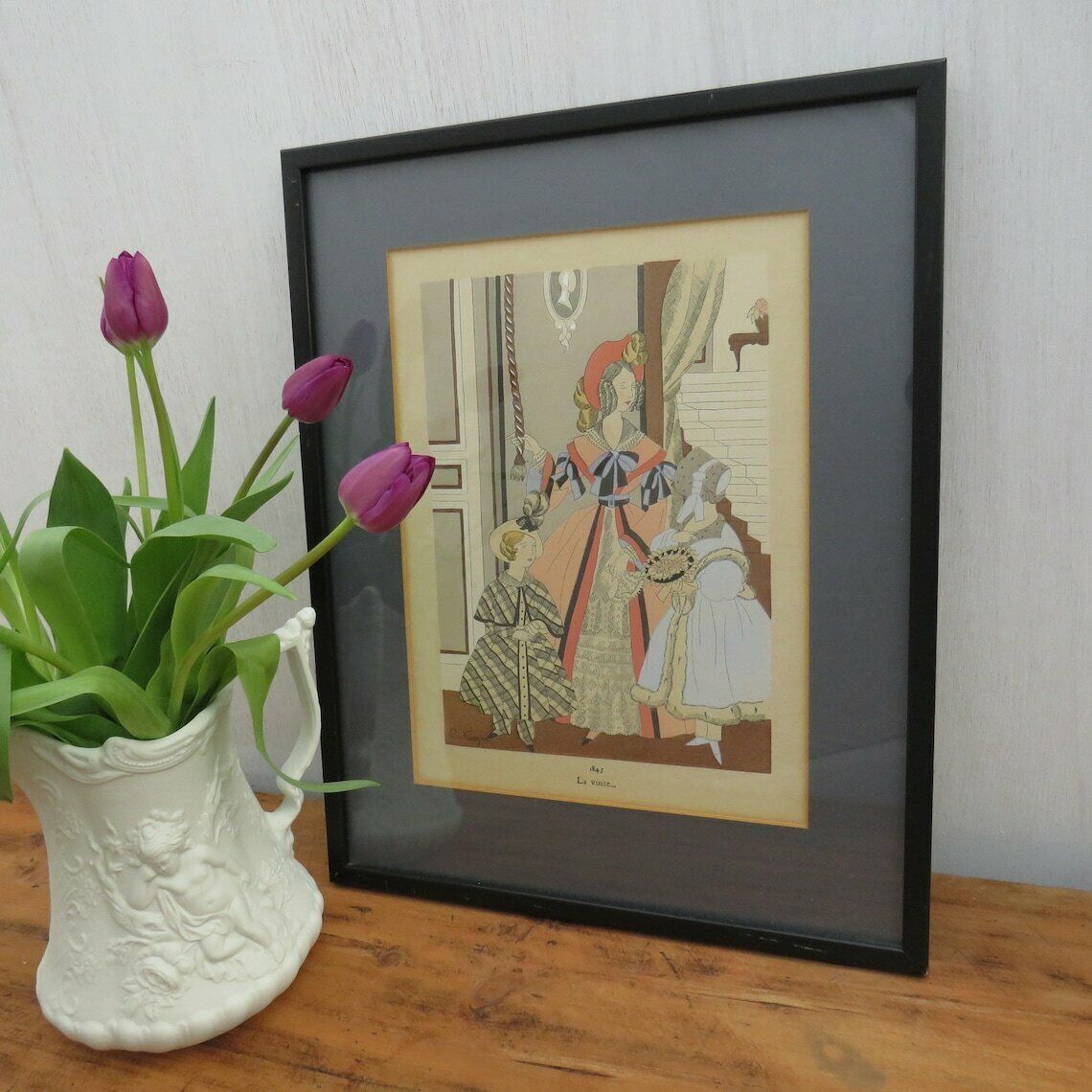 Le Visite By Ro Keezer Original Pochoir C1930s  Original Art Deco Victorian Revival Stencil Le Visite photo furniture