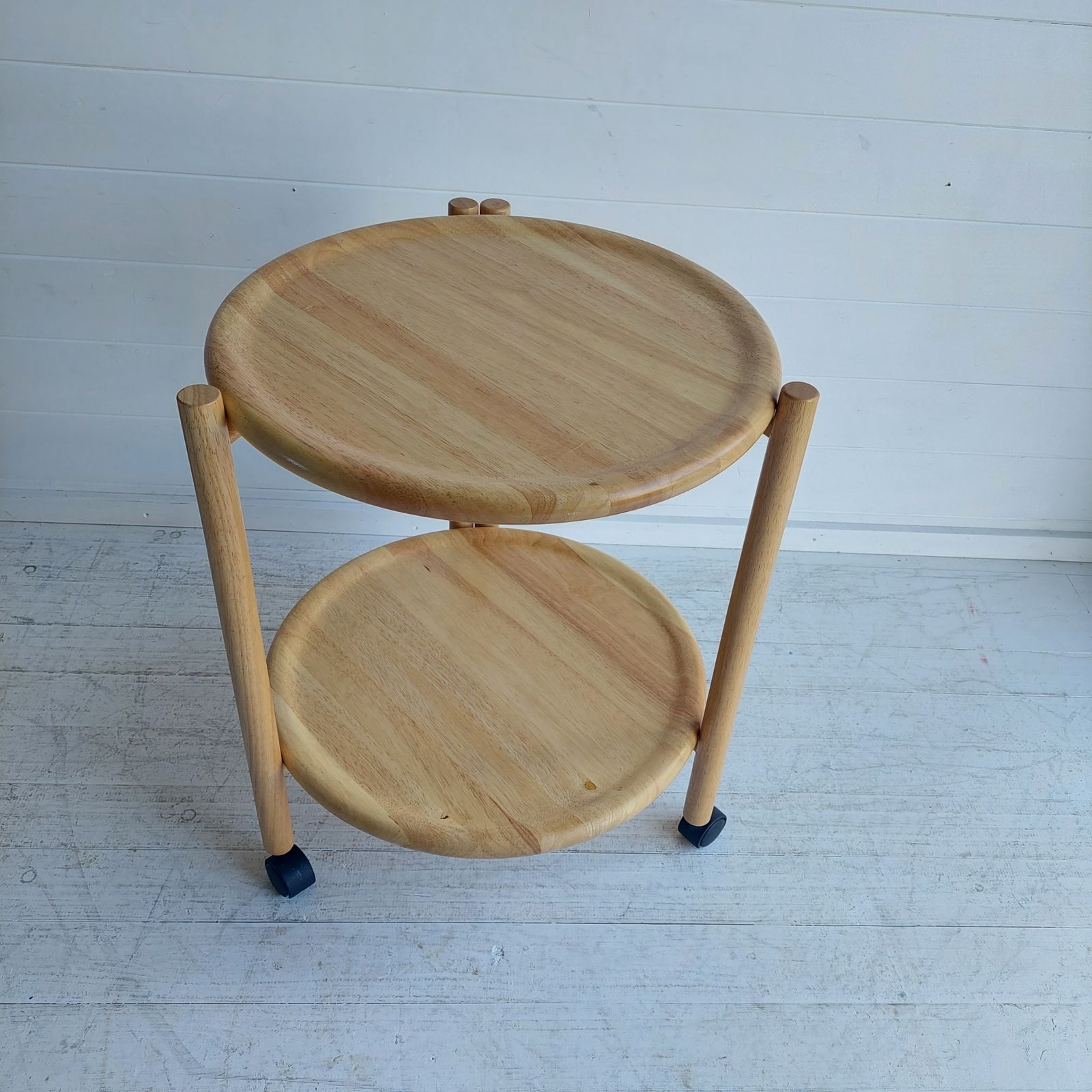Mid Century Dansk Jens Quistgaard Danish 2 Tier Round Trolley Lazy Susan 70s photo for sale
