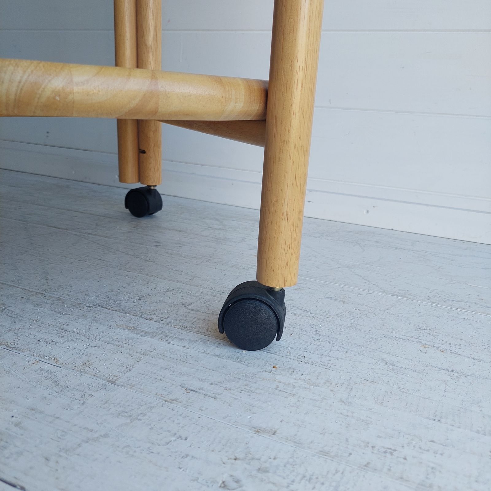 photo furniture Mid Century Dansk Jens Quistgaard Danish 2 Tier Round Trolley Lazy Susan 70s