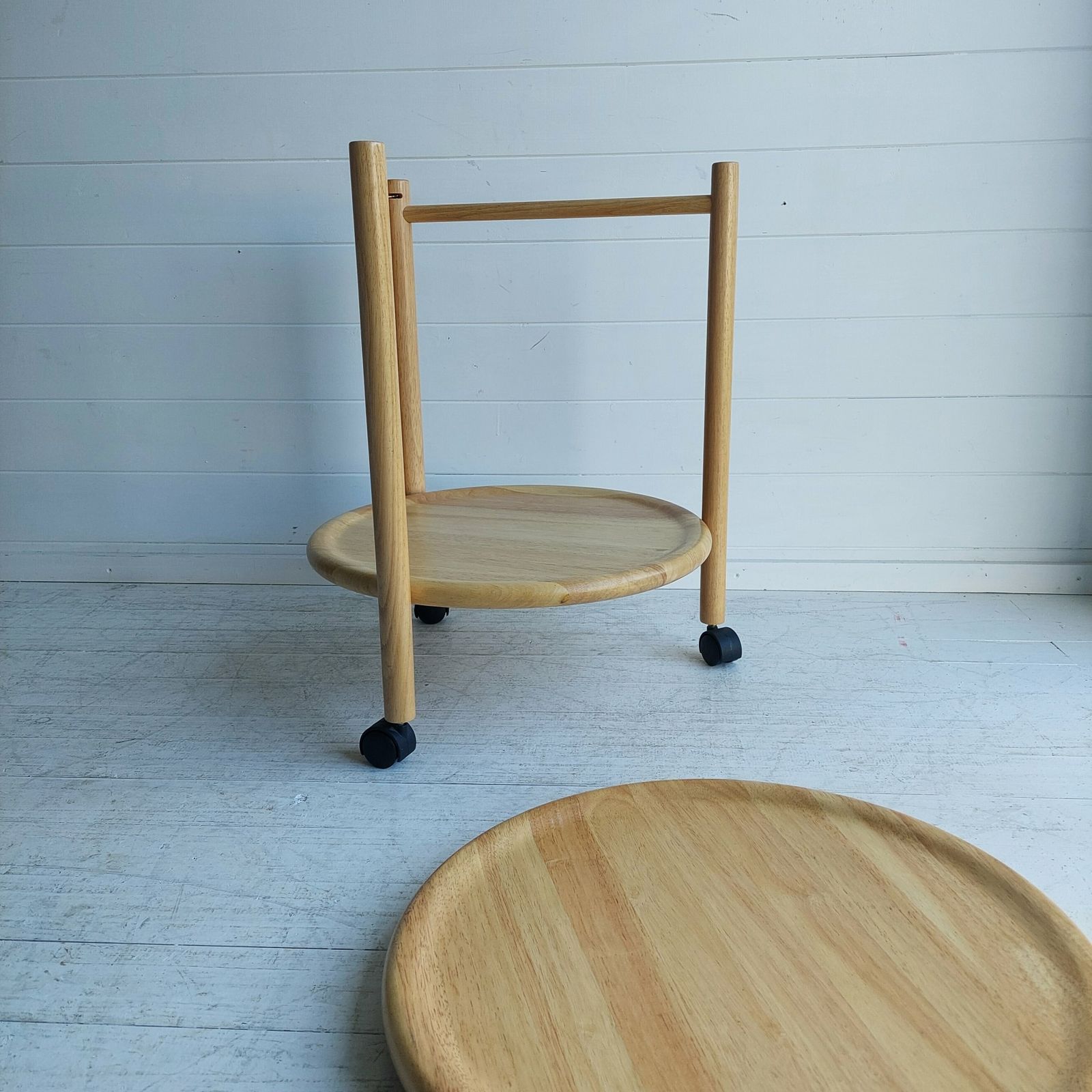 Furniture Mid Century Dansk Jens Quistgaard Danish 2 Tier Round Trolley Lazy Susan 70s photo