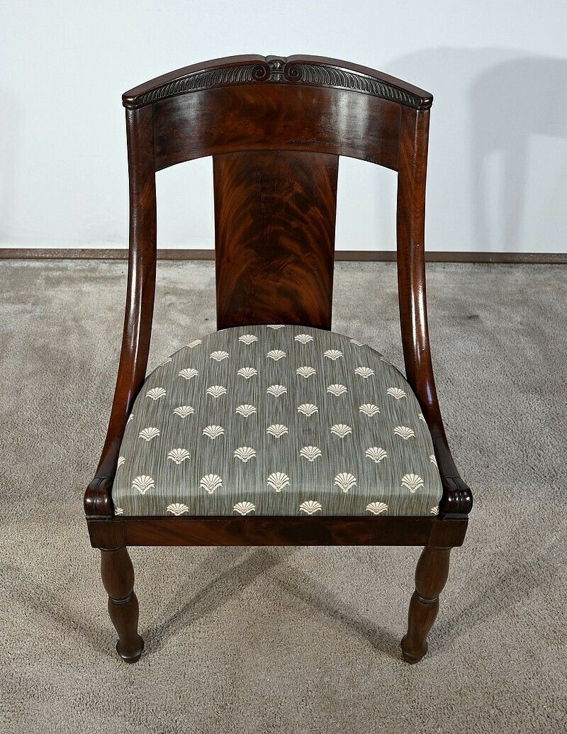 Suite Of 4 Gondola Chairs In Cuban Mahogany, Restoration Period – Early 19th Century photo buy