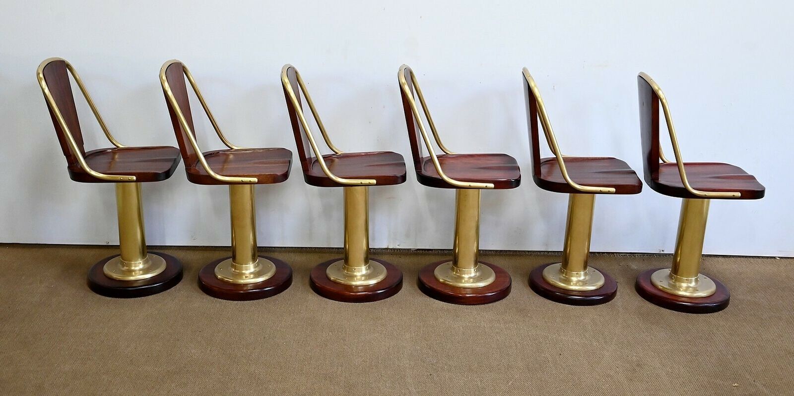 Rare Suite Of Six Liner Chairs, England – Early 20th Century photo buy