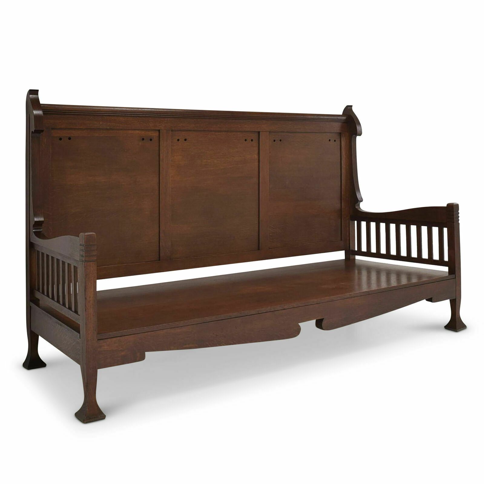 Antique! Daybed Restored Art Nouveau Around 1905 Solid Oak Daybed Lounger Sofa