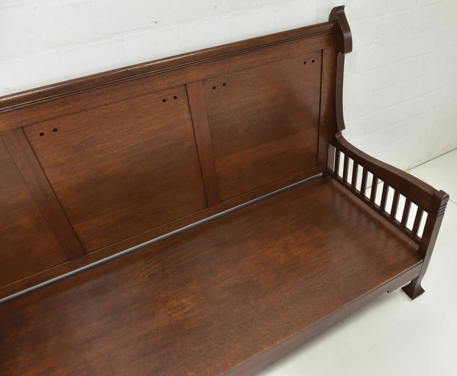 Antique! Daybed Restored Art Nouveau Around 1905 Solid Oak Daybed Lounger Sofa photo 2538.0