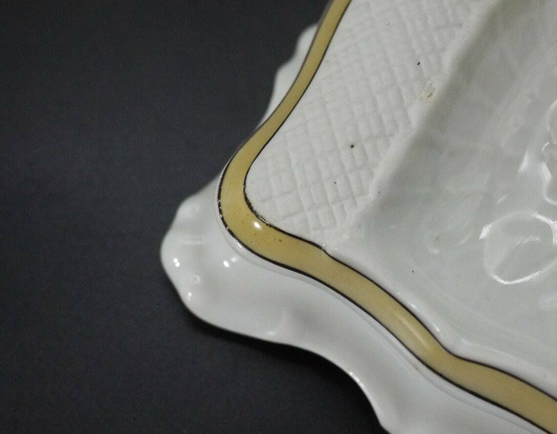 Antique French Porcelain Ashtray And Striker photo Home Decor