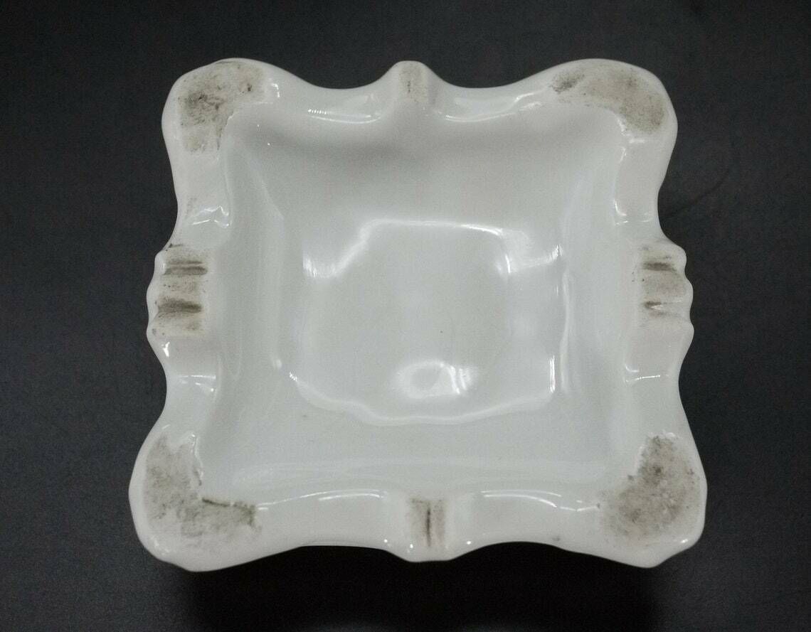 Antique French Porcelain Ashtray And Striker photo vinterior