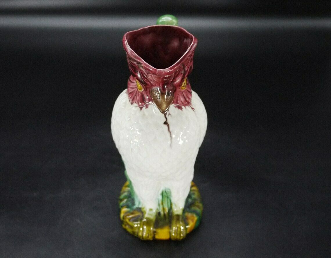 Antique Majolica Parrot Pitcher photo vinterior