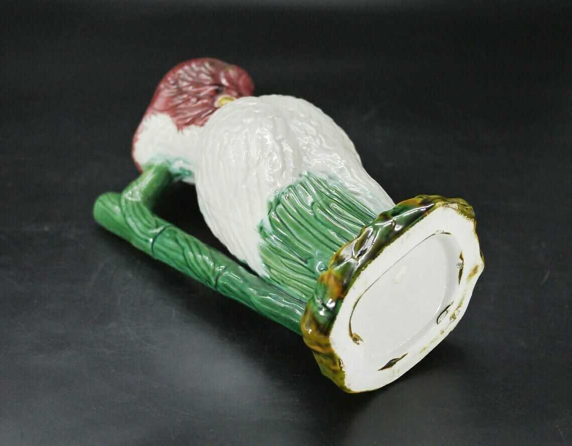 Antique Majolica Parrot Pitcher photo vintage