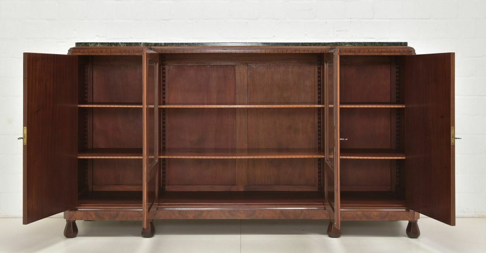 Antique! Xl Showcase Sideboard Restored Art Deco Around 1930 Burl Wood Sideboard photo for sale