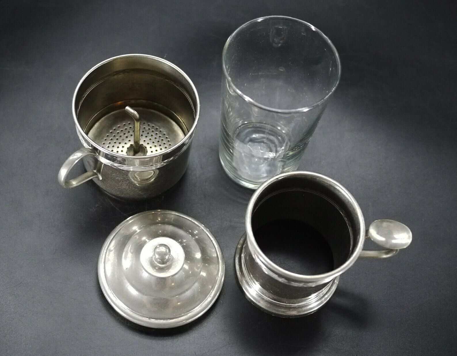 French Silver Plate Coffee Cups Filter Set With Tray, S/8 photo buy