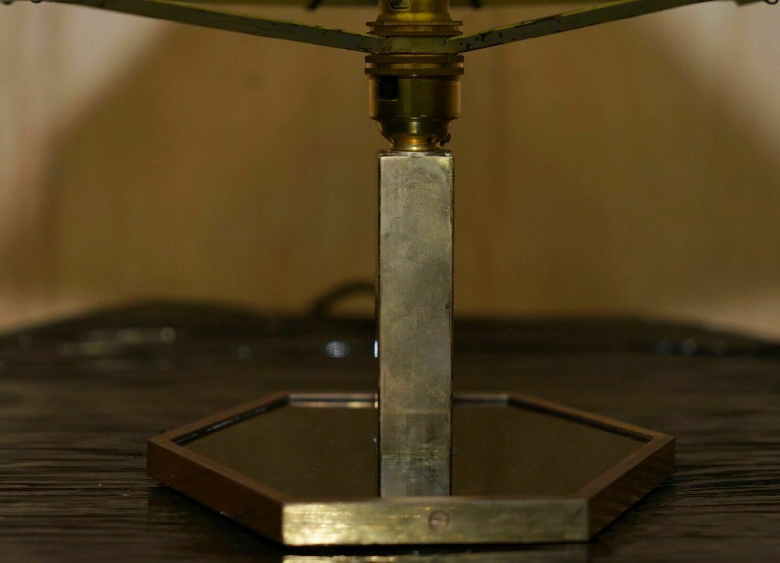 photo for sale Stunning Pair Of Italian Circa 1930's Brass & Lucite Table Lamps Fully Restored