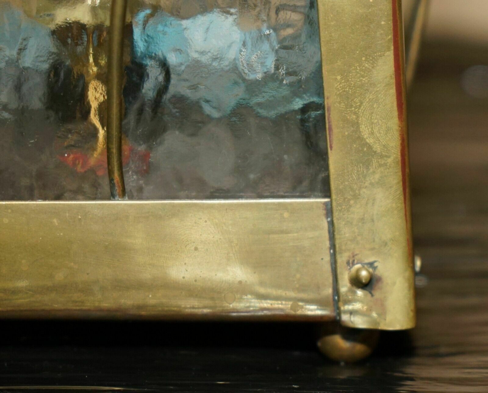 photo buy Antique Art Neouve Brass And Frosted Glass Hanging Lantern Or Table Lamp