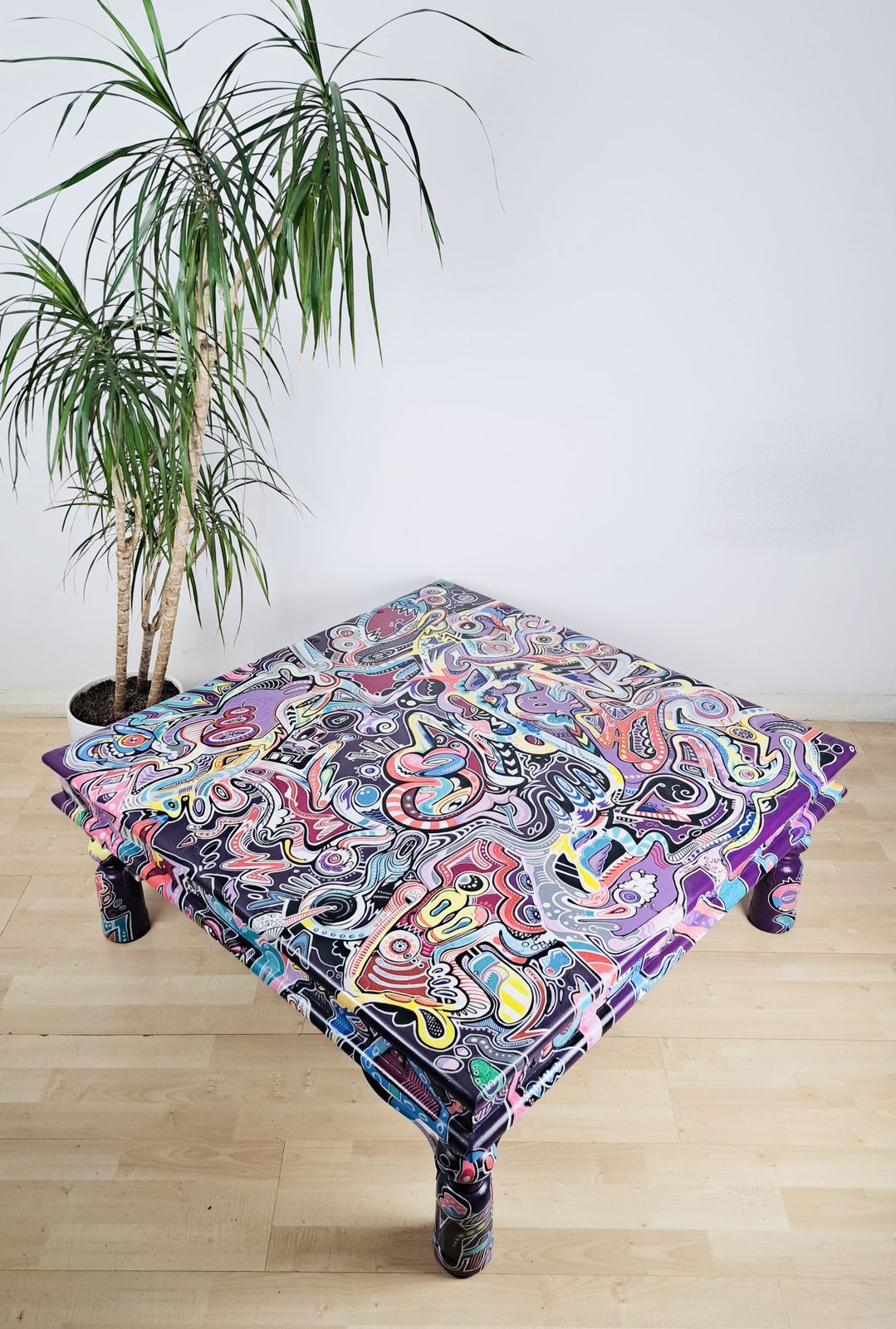 Upcycled Common Heavyweight Very Sturdy Coffee Table With Metal Rivets photo for sale