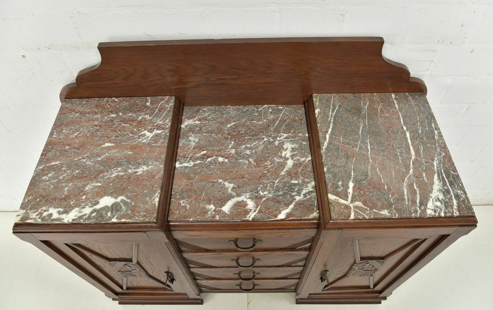 Antique! Sideboard Restored Art Deco Around 1925 Oak Chest Of Drawers Sideboard Cabinet photo vintage