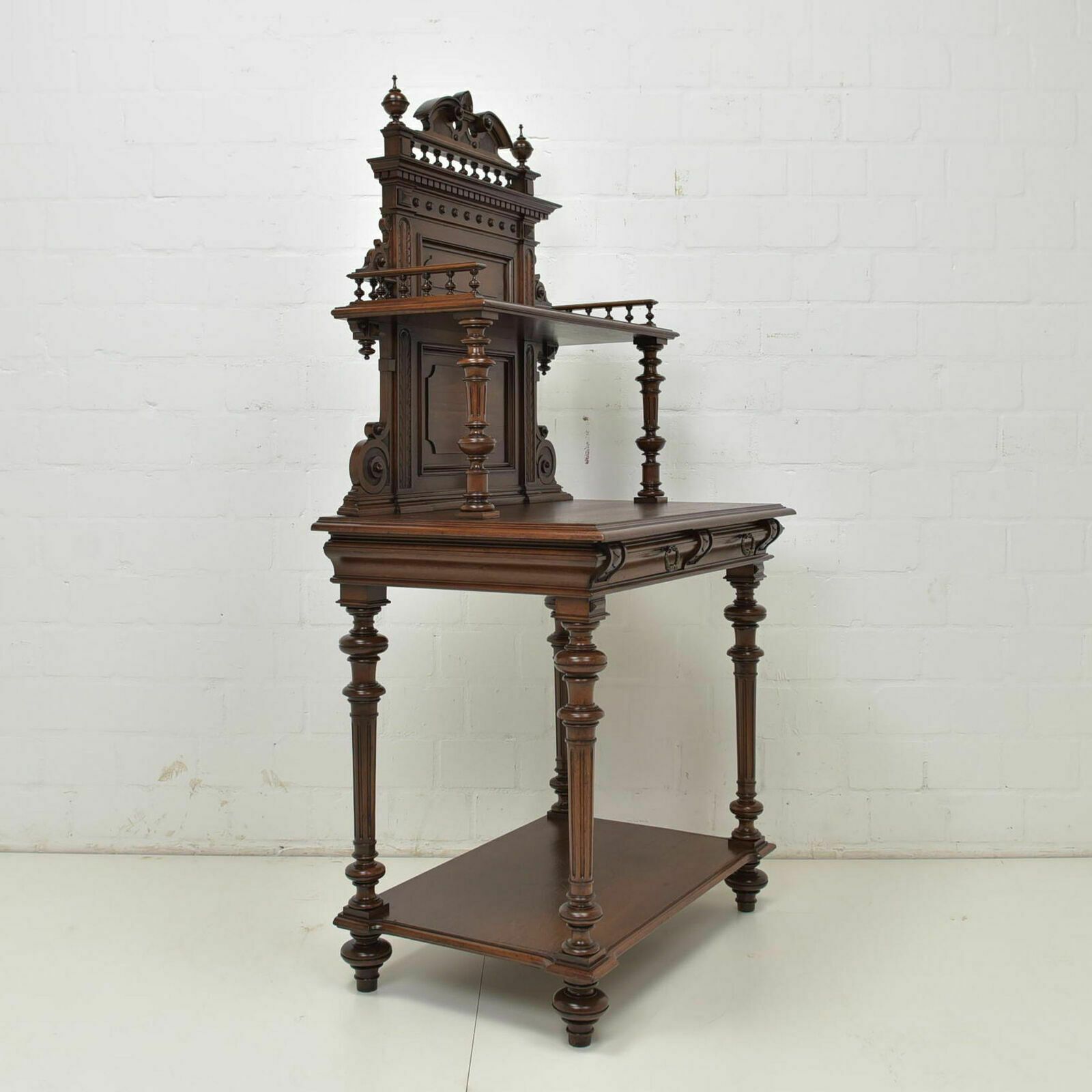 Furniture Antique Console Table Restored Wilhelminian Style Walnut Sideboard Wall Table Secretary photo