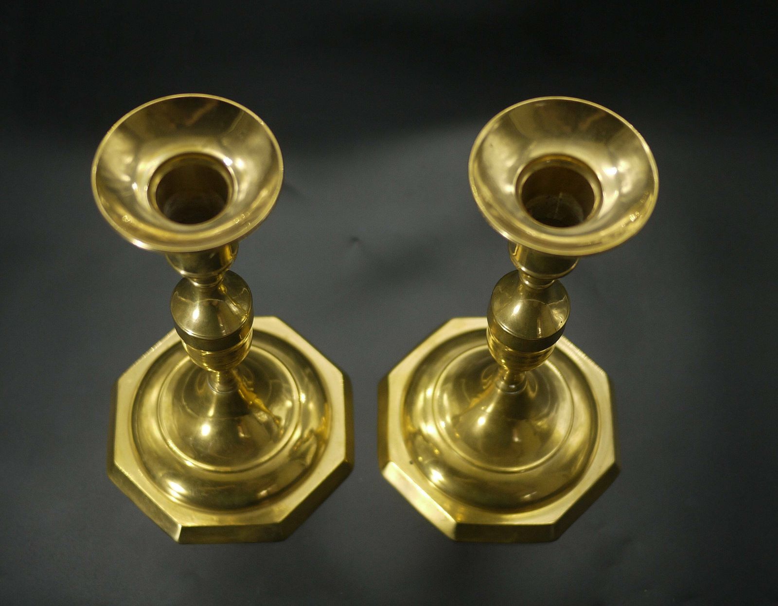 Couple Pair Brass Candle Holders, Antique French Candlesticks photo Home Decor