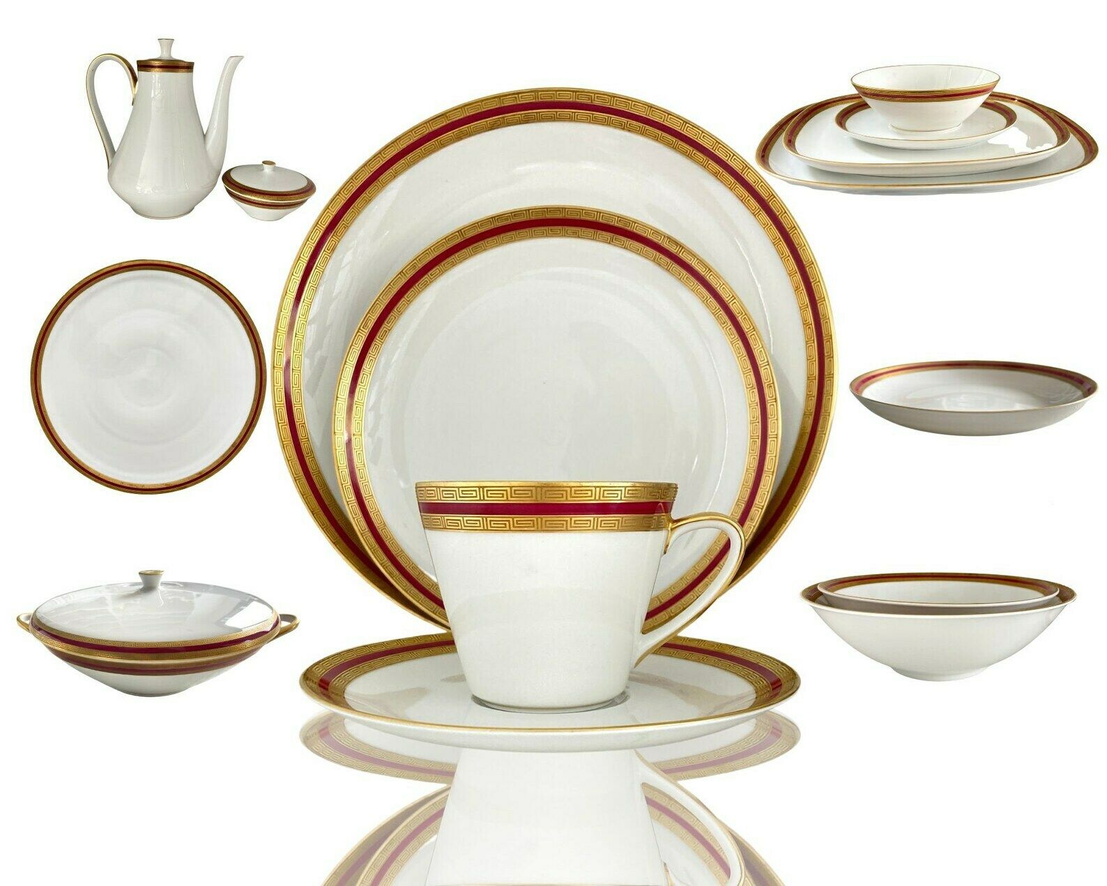Wit Porseleinen Servies | Dinerborden | Incl. Koffieservies Voor 12 Personen | Terrine | 57 Stuks Totaal