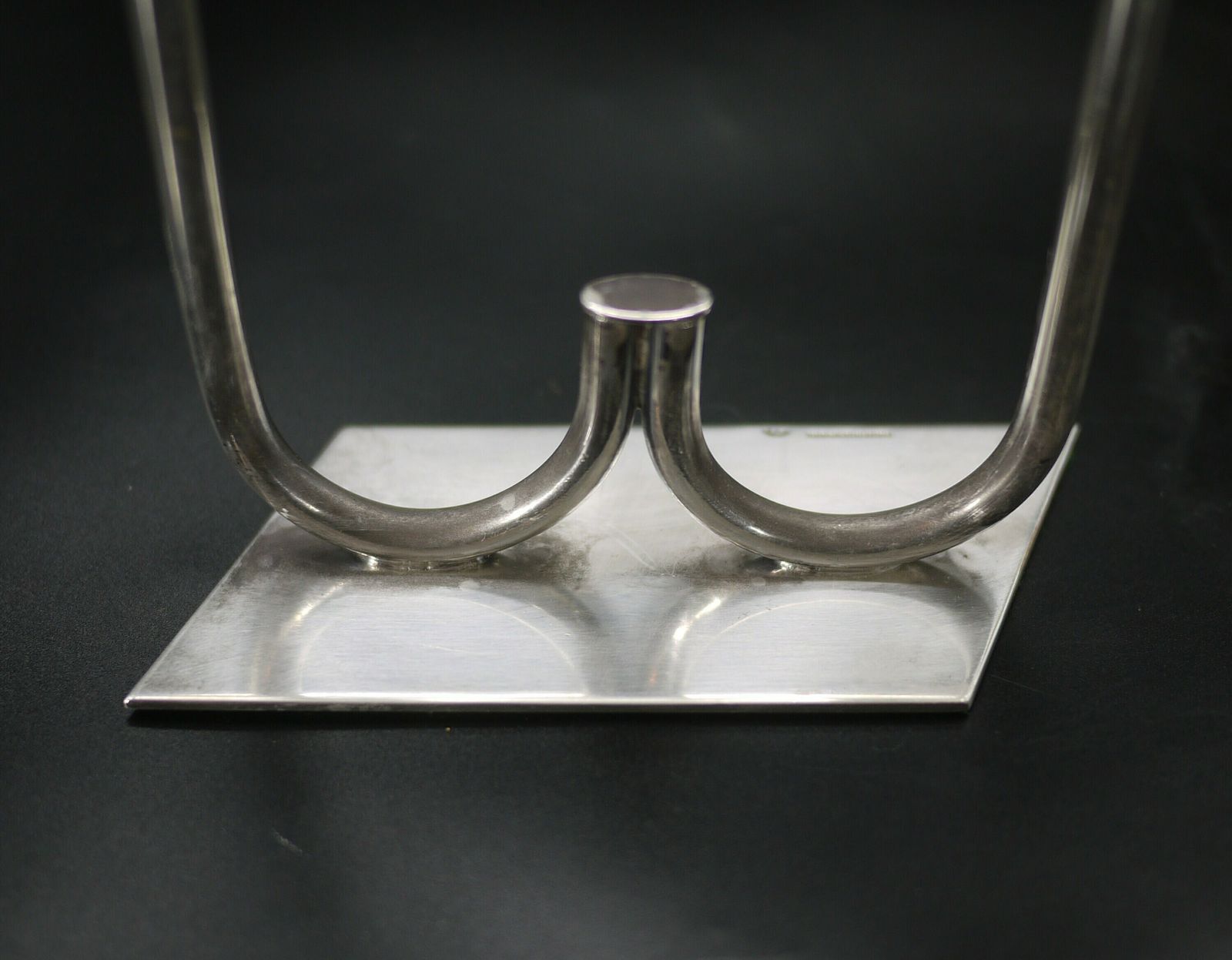 photo furniture Pair Of Hans Jensen Calla Lily Silver Plated Two Light Candlesticks