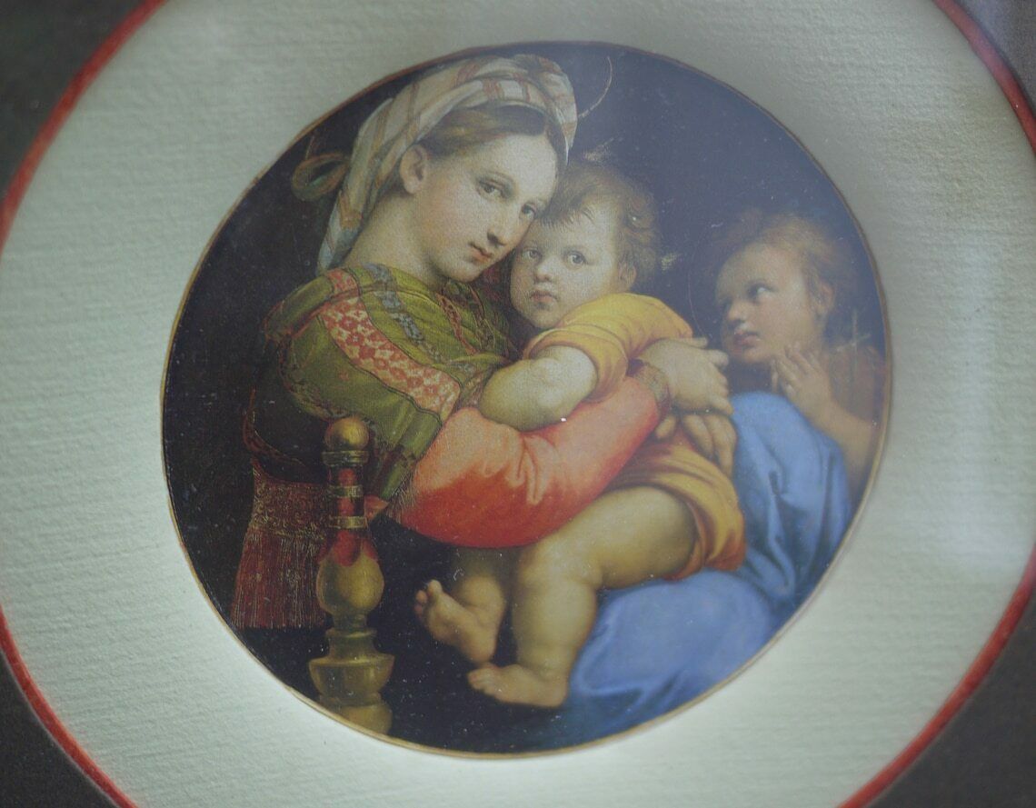 Giltwood Framed Raphael Madonna On The Chair photo Art