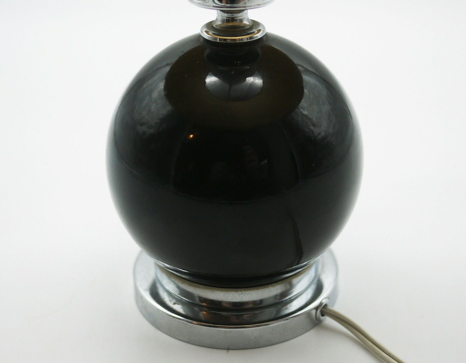 Vintage Black Ceramic And Chrome Table Lamp photo vintage