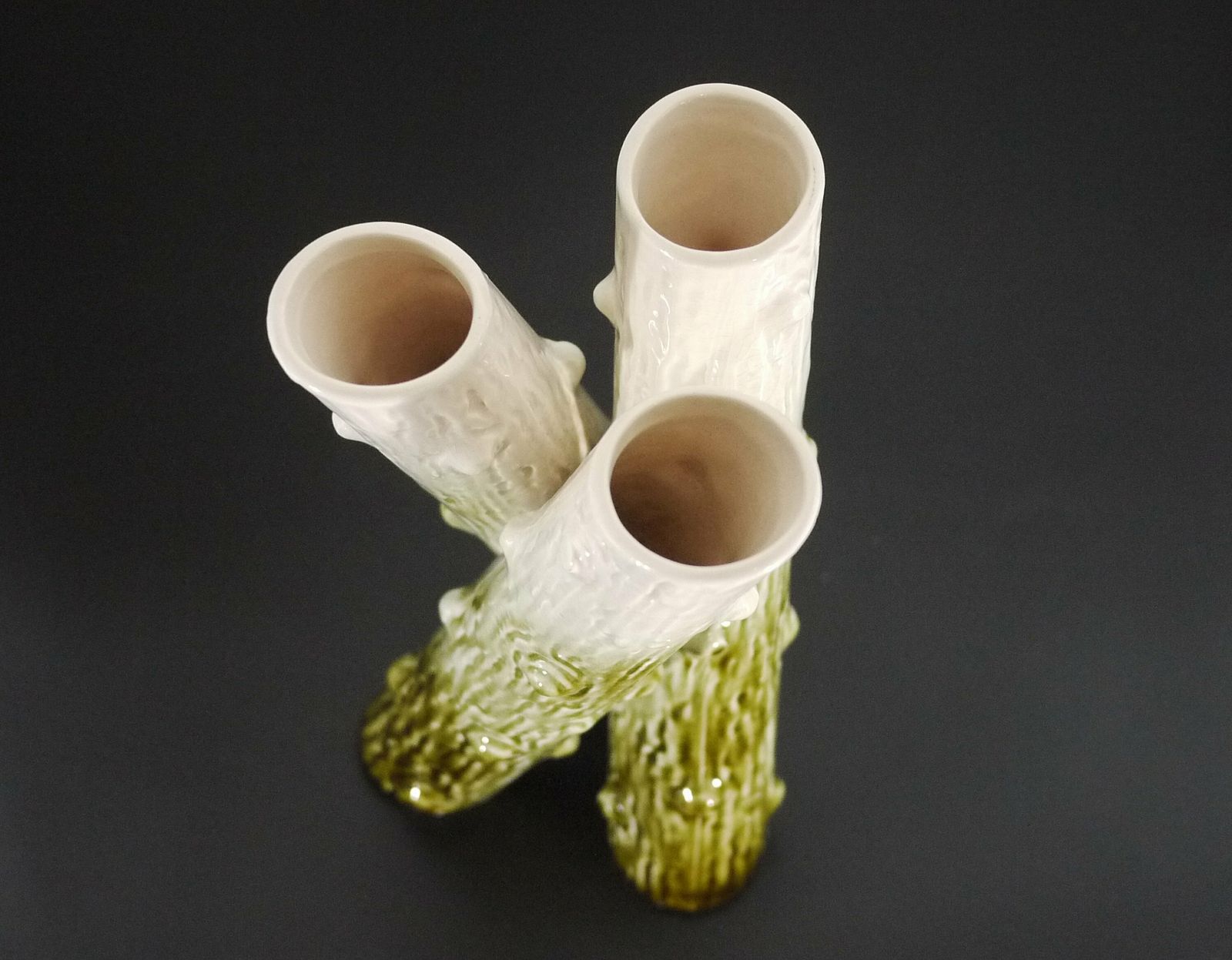 Antique French Majolica Tree Trunk Bud Vase photo furniture